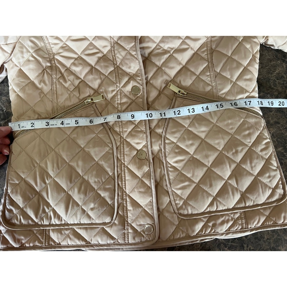 Michael Kors Diamond Quilted Jacket Buff Beige Gold Hardware M426424Y47 Small - Picture 4 of 7